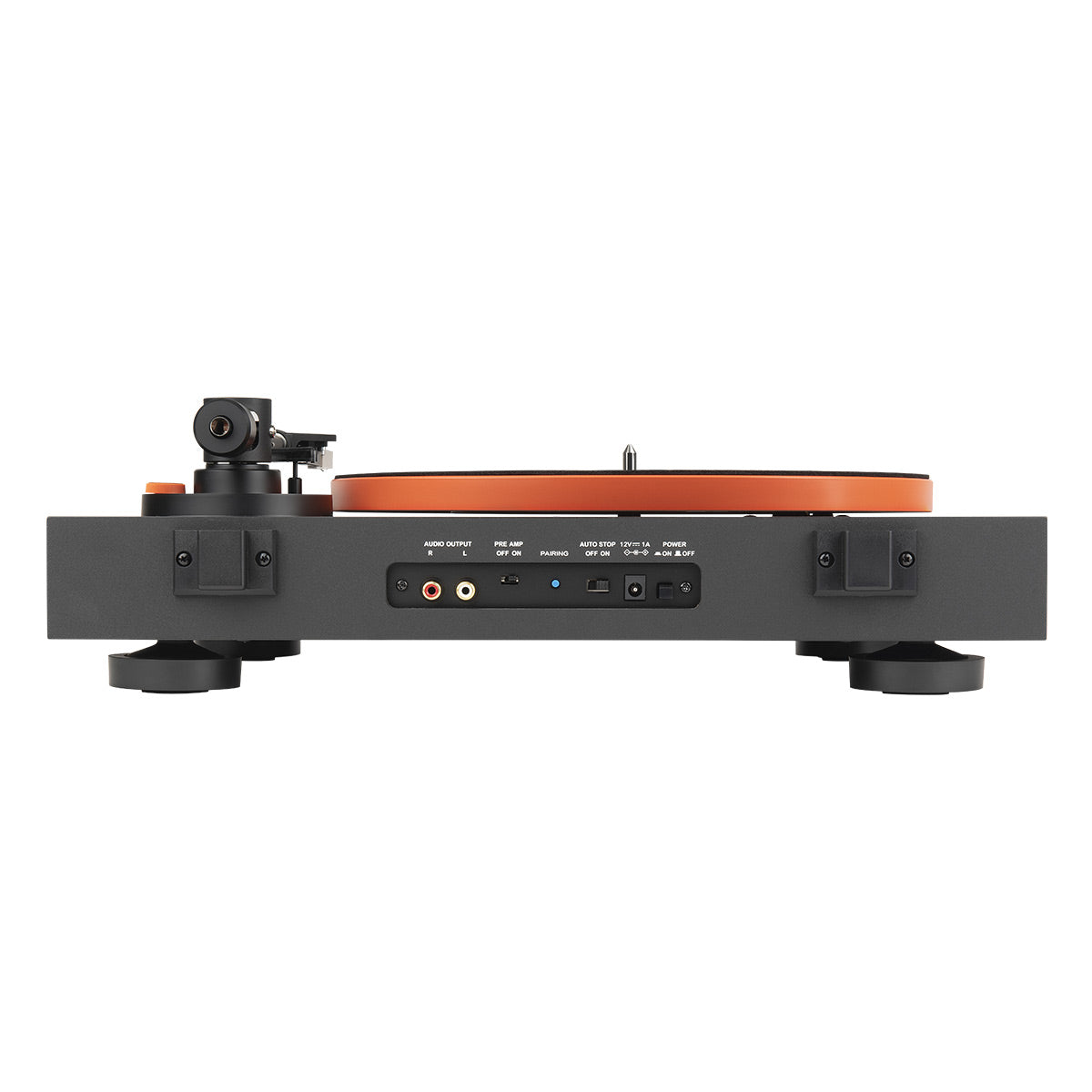 JBL Spinner BT Semi-Automatic Bluetooth Turntable (Black/Orange) with Charge 5 Portable Bluetooth Speaker (Black)