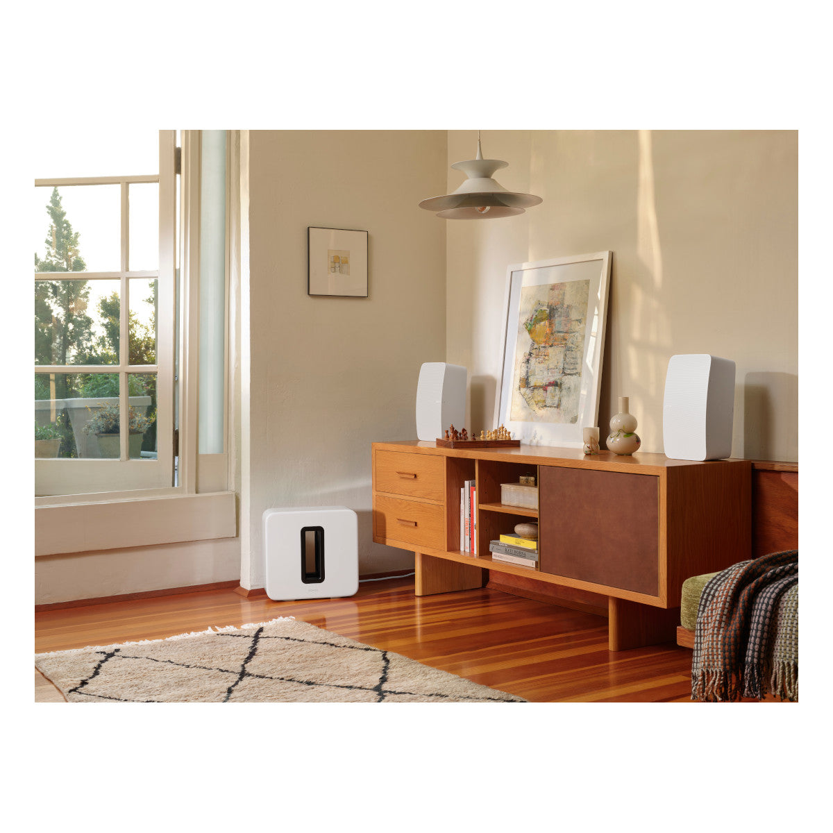 Victrola Stream Onyx Works with Sonos Wireless Turntable with Pair of Sonos Five Wireless Speakers for Streaming Music (White)