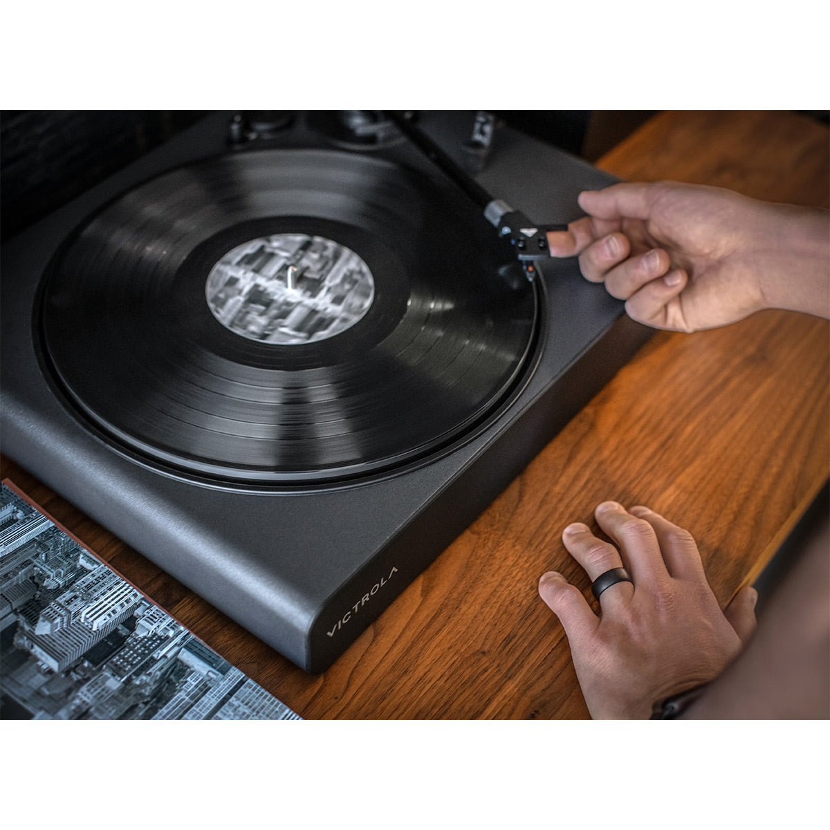 Victrola Stream Onyx Works with Sonos Wireless Turntable with Sonos Amp Wireless Hi-Fi Player