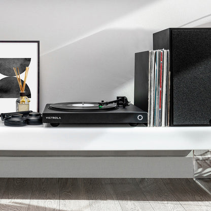 Victrola Hi-Res Onyx Bluetooth Turntable with aptX Adaptive Audio and Audio Technica AT-VM95E Cartridge