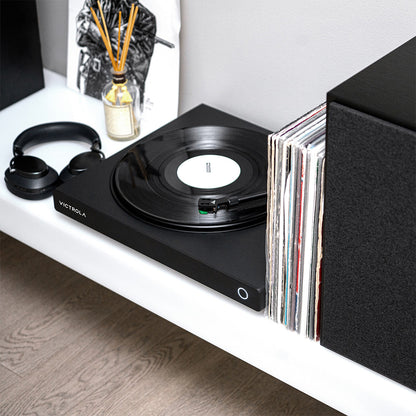 Victrola Hi-Res Onyx Bluetooth Turntable with aptX Adaptive Audio and Audio Technica AT-VM95E Cartridge