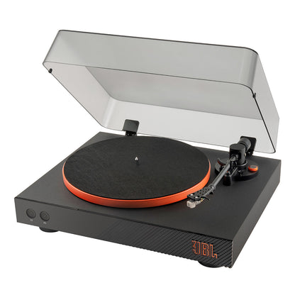 JBL Spinner BT Semi-Automatic Belt-Drive Turntable with Bluetooth 5.3 and Installed Audio Technica Cartridge (Black & Orange)