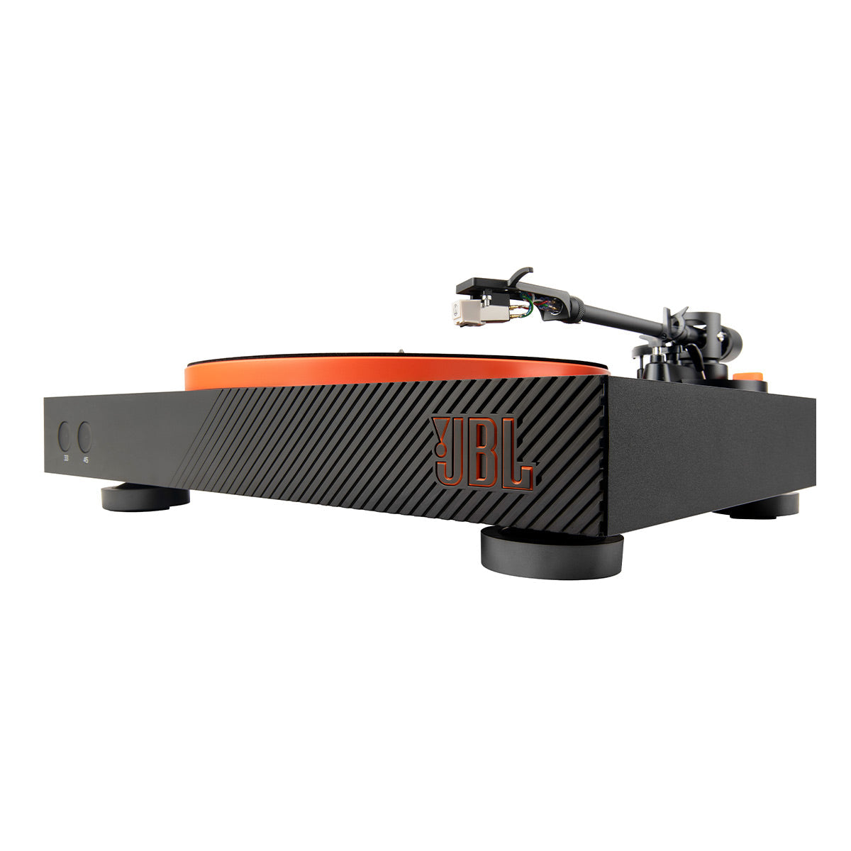 JBL Spinner BT Semi-Automatic Belt-Drive Turntable with Bluetooth 5.3 and Installed Audio Technica Cartridge (Black & Orange)