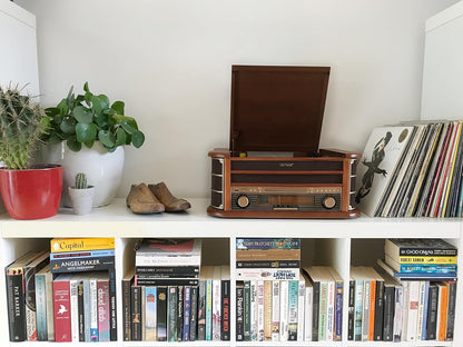 8-IN-1 HIFI STEREO SYSTEM WITH VINYL RECORD AND CD PLAYER